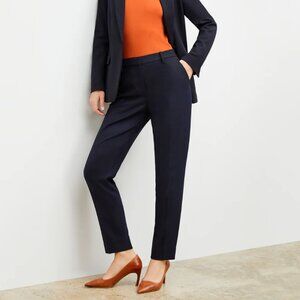 MM Lafleur Dark Navy Blue Mejia Washable Virgin Wool Twill Trouser Pants